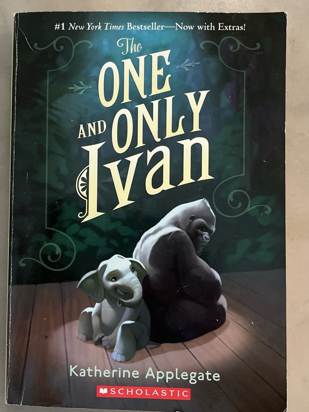 Scholastic Green-Toned Back Cover with Dark Green Accents